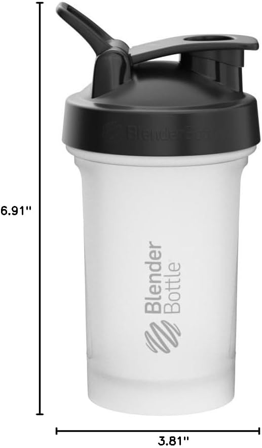 Blender-Bottle V2 Shaker Perfect for Protein Shakes and Pre Workout, 20-Ounce, Clear/Black
