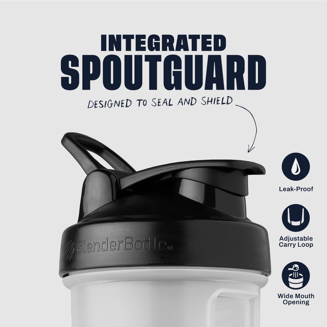 Blender-Bottle V2 Shaker Perfect for Protein Shakes and Pre Workout, 20-Ounce, Clear/Black