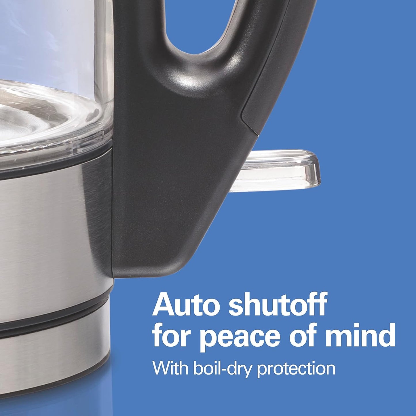 Glass Electric Tea Kettle, Water Boiler & Heater, 1 Liter, 1500 Watts for Fast Boiling, BPA Free, Cordless Serving, Auto-Shutoff & Boil-Dry Protection, Soft Blue LED (40930)