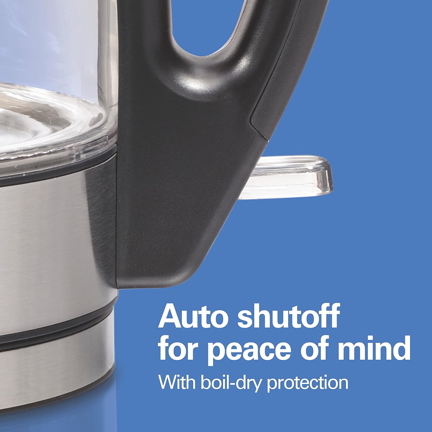 Glass Electric Tea Kettle, Water Boiler & Heater, 1 Liter, 1500 Watts for Fast Boiling, BPA Free, Cordless Serving, Auto-Shutoff & Boil-Dry Protection, Soft Blue LED (40930)