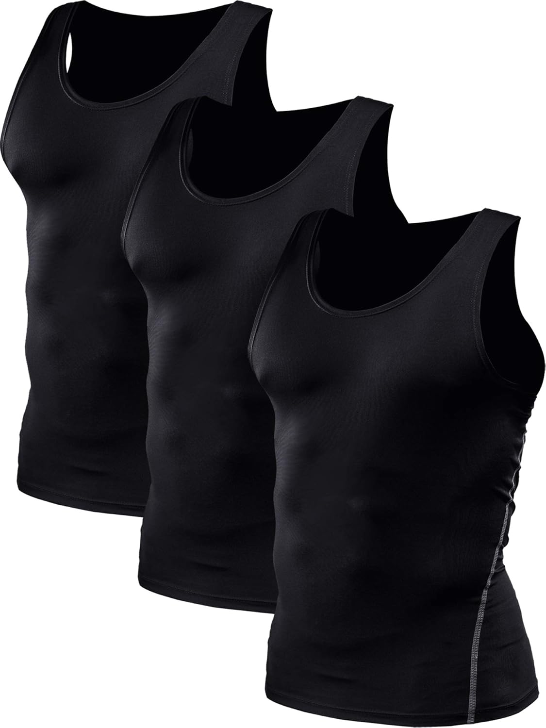 Men'S 3 Pack Athletic Compression under Base Layer Sport Tank Top