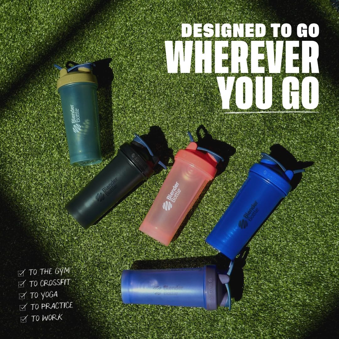 Blender-Bottle V2 Shaker Perfect for Protein Shakes and Pre Workout, 20-Ounce, Clear/Black